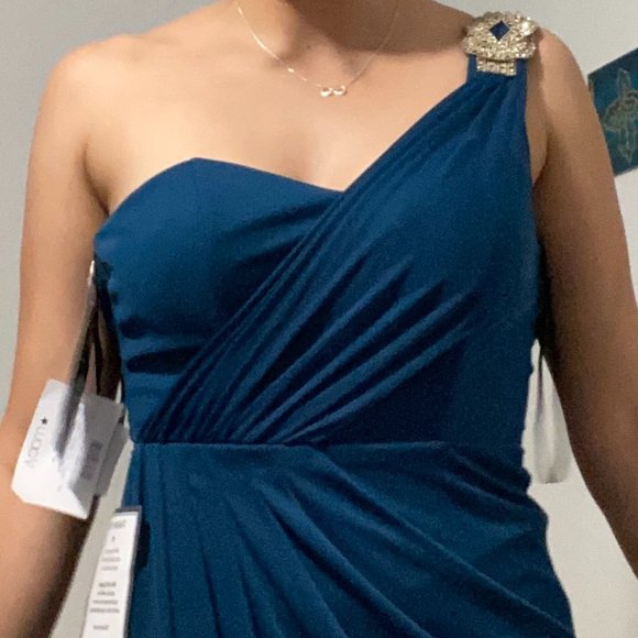 NEW MACY'S Women's Aqua blue long dress - Picture 2 of 3